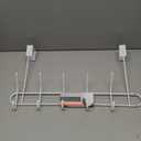 Spectrum Over the Door Organizer with Hooks for Hanging Coats Jackets Bags Totes & Towels, Easy Install Sturdy Steel Over Door Hook Rack Hanger for Bedroom Laundry Room Clost Storage, White