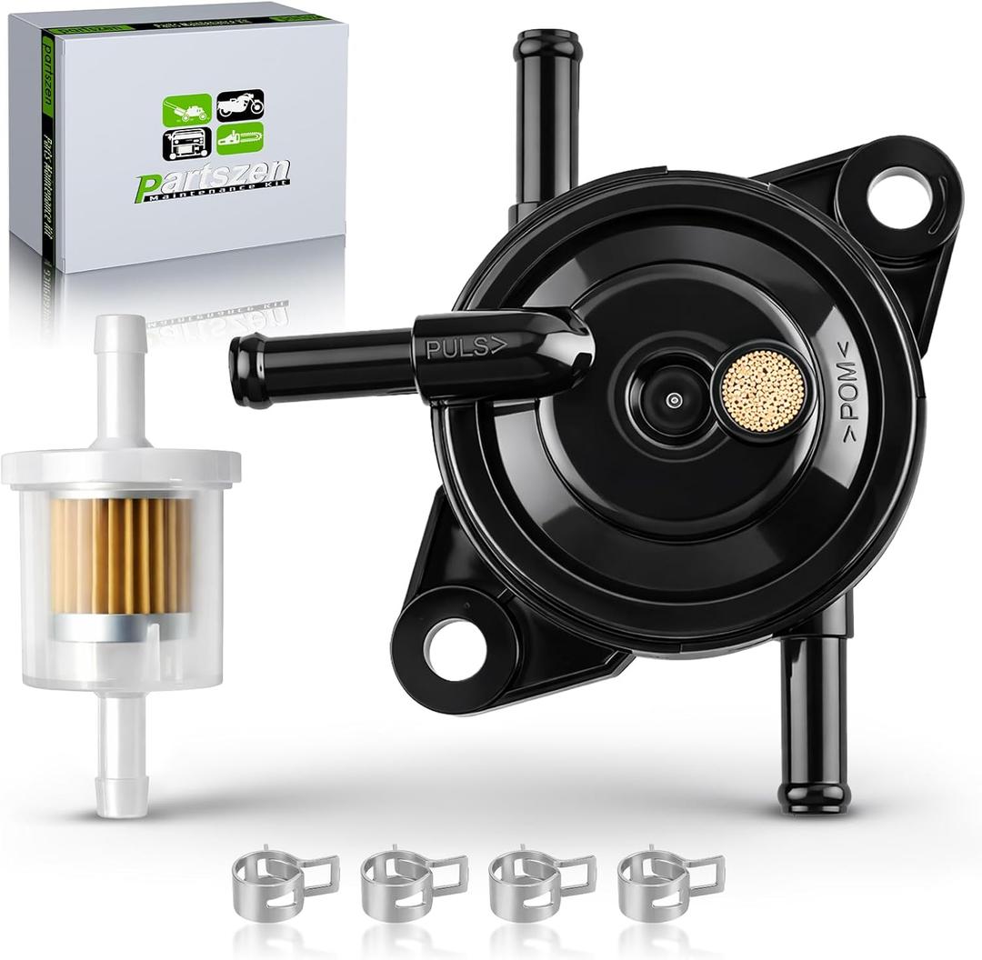 49040-0770 49040-7008 Fuel Pump Fits for Kawasaki FR, FS, FX Series FR541V FR600V FR651V FR691V FR730V FS481V FS541V FS600V FS651V FS691V FS730V with Fuel Filter Clamps