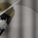 VONLUCE Semi Flush Mount Ceiling Light, 12.2" Ceiling Light Fixture with Pleated Shade, 2-Light Modern Drum Light Fixture for Bedroom Living Room Entryway Hallway, White Shade & Bronze Finish