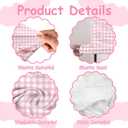 2PCS One Silly Goose Arch Backdrop Cover for Girl One Silly Goose 1st Birthday Decor 6ft 7.2ft Stretchy Spandex Pink Gingham One Silly Goose Arch Backdrop Stand Cover for Girl First Birthday Supplies