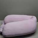 MOON PARK Pregnancy Pillow - Incredibly Smooth and Soft Cooling Cover I Shaped Full Body Maternity Pillow with Removable Cover - Support for Side, Back, Legs, Belly, HIPS - Purple