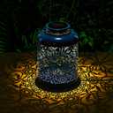 Solar Lanterns Lights Garden Decoration, Butterfly Lantern Gifts for Women Mom Mothers Day Birthday, Outdoor Waterproof Hanging Lantern Solar Metal Decor Yard Patio Pathway Lawn, Blue