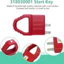 Grass Mower Parts Ryobi 318030001 Starting Key Compatible with 40V Cordless Mowers Replacement for RY401014US and RY401015US 40 Volt 21 in. Lawn Mower with Dual Battery Selector