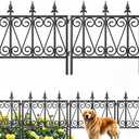 AMAGABELI GARDEN & HOME 5 Panels 24in(H)10ft(L) 0.4 Inch Wire Diameter Decorative Garden Fences and Borders for Dogs No Dig Metal Garden Edging Border Animal Barrier Fencing for Flower Bed Yard Patio