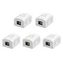 iwillink Cat6 Ethernet Surface Mount Outlet Box, 1-Port RJ45 Ethernet Wall Jack Box, 5-Pack, White