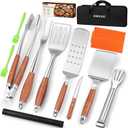 16 Inch Grilling Accessories Set, Heavy Duty Stainless Steel BBQ Accessories Tools and Grill Accessories for Outdoor Grill with Spatula, Fork, & Tongs - Grilling Gifts for Men Women Father