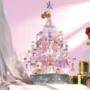 NETEHU Christmas Tree Building Block Set, 730 PCS Christmas Music Box Bricks Model Kit, Construction Toy for Adults Girls