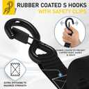 AUGO Heavy Duty Ratchet Straps & Soft Loops Pack of 4 Extra Strong 1.5 by 10 Ratchet Straps w/S-Hook Safety Latches & 4 Soft Loop Tie Downs 4400Lb Break Strength for Motorcycles, ATVs, Etc.