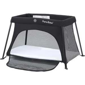 Pamo Babe Travel Crib Lightweight Baby Playard with Mattress Compact Play Yard with Detachable Legs