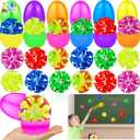 12 Pack Filled Easter Eggs with Toys for Kids Boys, Easter Eggs Filled Suction Cup Balls Tossing Stick Balls, Stress Relief Fidget Toys Easter Basket Essentials Stuffers Fillers Classroom Prizes