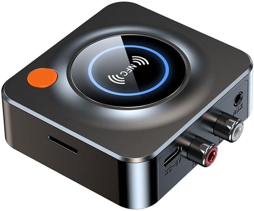 eppfun Bluetooth 5.3 Receiver for Home Stereo, with NFC, TF Card Slot, 3.5mm AUX/RCA, Wireless Audio Adapter Low Latency for Home Music Streaming Stereo System