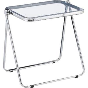 KAIHAOWIN Folding TV Tray Table Acrylic Foldable Table No Assembly Required Tiny Desk for Home Office Side Table Small Computer Desk for Small Spaces (Clear)