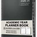 Dunwell Academic Planner Book 2025-2026, 8.5x11 Weekly Monthly Planner, July 2025 - June 2026, Large Calendar Book with Tabs, Bookmark, Free Stickers, Daily Calendar Planner Organizer (Charcoal Gray)