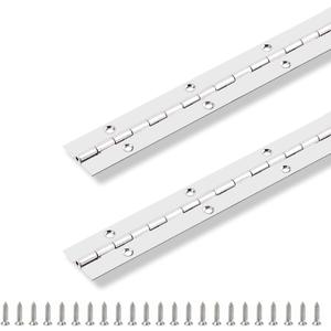 2PCS Piano Hinge 30 Inch x 1 Inch Stainless Steel Continuous & Piano Hinge Heavy Duty Piano Hinges, 0.04" Leaf Thickness, 0.5" Knuckle Length, Screw Included