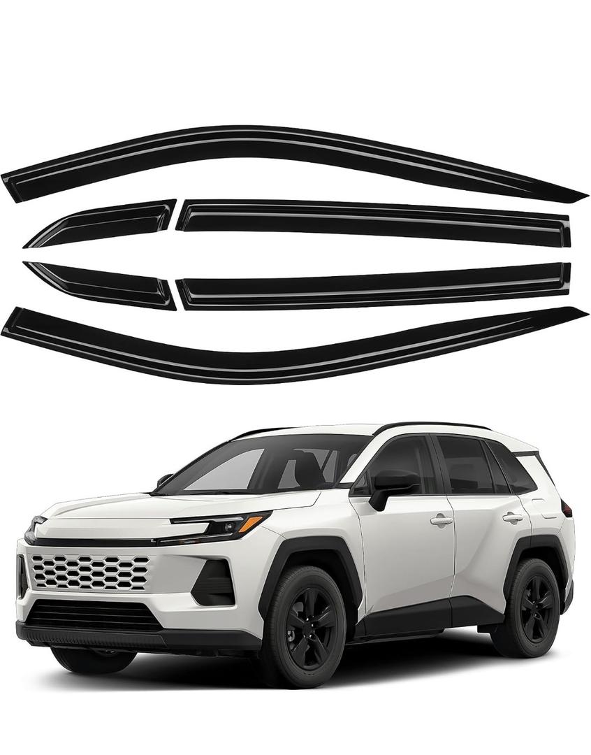 Window Visor for Toyota RAV4 2026 2027 LE/SE/XLE/XSE/Woodland/Limited Accessories, Outside-Mount Rain Guards Window Visors Dark Smoke 4PCS