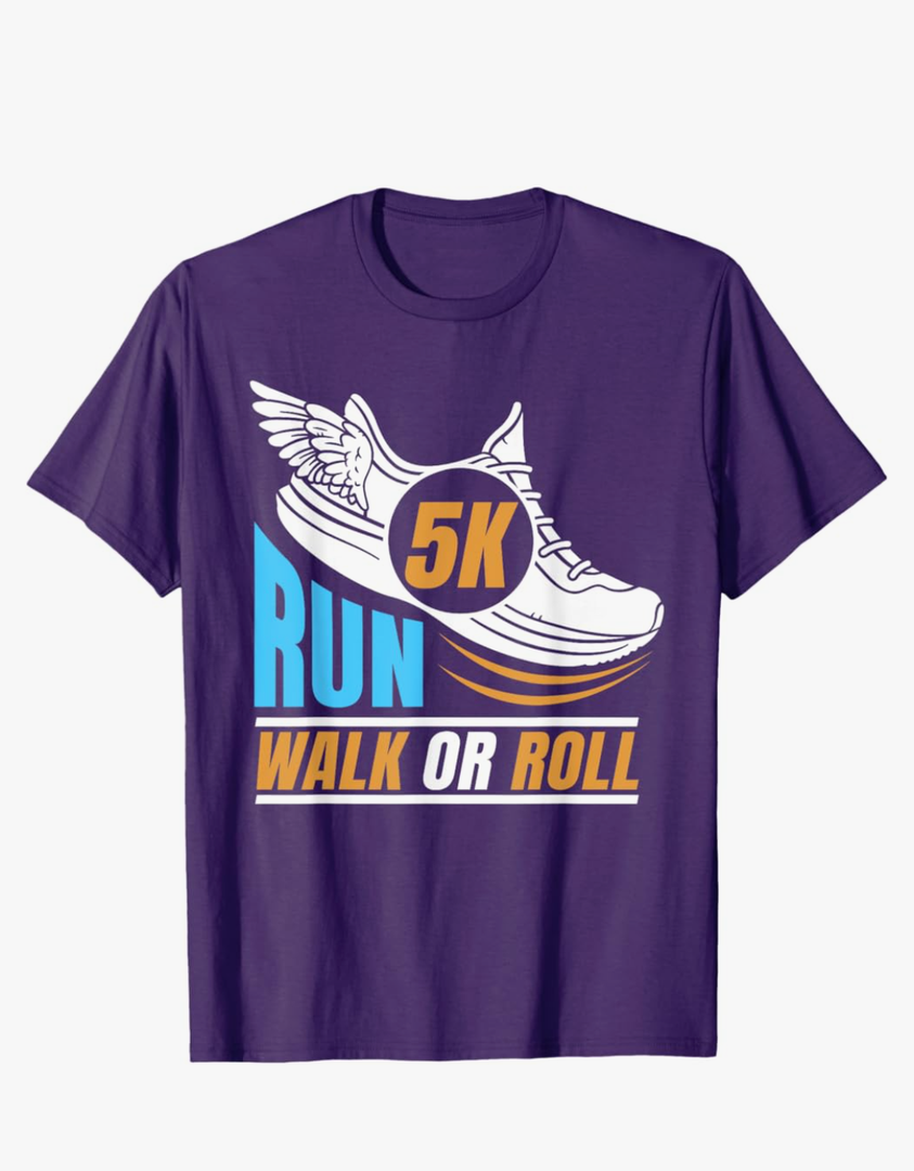 5K Marathoner Road Runner Athlete Run Walk Roll 5 Km T-Shirt Size L