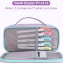 Amersun Large Capacity Pencil Case Pouch for Girl, Student, Women, Teen - Multi-Compartment, High Storage, Marker Pen Stationery Box Bag Organizer Holder for School College Office (Purple)