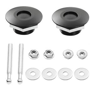 STETION Quick Release Latch License Plate Lock Clip 1.25" Diameter Aluminum Alloy Car Hood Pins Lock Clip Kit for Bumper Hood License Plate (2 Pack - Black)