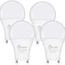 CFMASTER GU24 LED Light Bulb, 5000K Daylight, 9W(100W Equivalent), 800 Lumens, A19 Shape GU 24 LED Bulbs, Twist and Lock GU24 Pin Base with Two Prongs, Non-Dimmable, UL ETL Certificated(4-Pack)