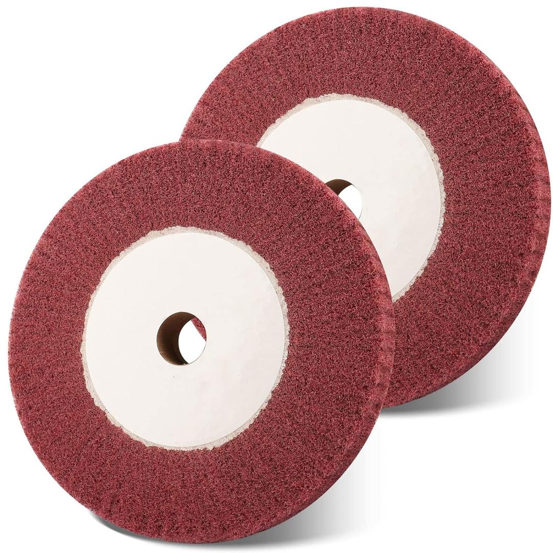 6 Inch Bench Grinder Polishing Wheel, 320 Grit Tight Weave Tough Polishing Burnishing Wheel, Great for Refurbishing Golf Clubs Metal Copper, Perfect Size 1" Thickness for 0.8" Arbor(Red)