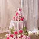 TINGE TIME Rose Artificial Flowers Combo, Hot Pink Fake Foam Dahlia with Stems for DIY Wedding Bouquets Baby Shower Party Table Centerpieces Home Decorations