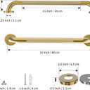 Gold Shower Grab Bar w/Anti-Slip Knurled Grip 32 Inch, Zepolu Wall Mounted Stainless Steel Bath Grab Bar,Safety Balanced Handrail, Handicap Injury Elderly Senior Assist Support Textured Handle
