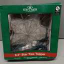Kurt Adler 10 Light Indoor UL Star Treetop - Fits Perfectly On Christmas Tree Silver Trimming Pattern, 8.5in