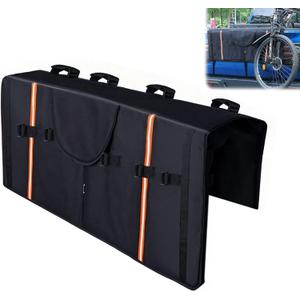 Amooca Tailgate Pad for Mountain Bikes Pickup Truck Tailgate Protection Pad with 2 Tool Pockets 42'' Wide for 4 Bicycles