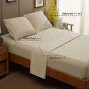SONORO KATE Bed Sheet Set Super Soft Microfiber 1800 Thread Count Luxury Egyptian Sheets 16-Inch Deep PocketWrinkle and Hypoallergenic-4 Piece (Beige, Queen)
