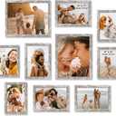 TWING Collage Picture Frames Wall Decor 10 Pack, Gallery Wall Rustic Picture Frame Set for Wall or Tabletop Display, Multi Sizes with Two 8x10, Four 5x7, and Four 4x6 Photo Frames (White)