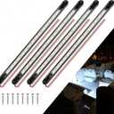 Boat Interior Lights White, Waterproof Led Boat Lighting, Marine Led Strip Lighting, Super Bright Marine Lighting for Night Fishing Pontoon Yacht Sailboat (White 4Pack)