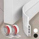 3 x Door Draft Stopper, Door Sweep for Bottom, Under Door Gap Filler Noise Blocker, Weather Stripping Seal for Cold Air Soundproof Insulation, for Exterior and Interior Doors, 39 Inch, White, 2