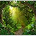 10x8ft Jungle Forest Photography Backdrop Tropical Rainforest Natural Scenery Background Safari Kids Adults Party Decoration Photo Booth Props