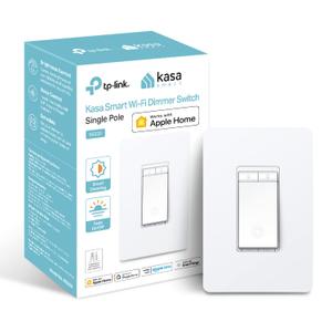 Kasa Apple HomeKit Smart Dimmer Switch KS220, Single Pole, Neutral Wire Required, 2.4GHz Wi-Fi Light Switch Works with Siri, Alexa and Google Home, UL Certified, No Hub Required, White (1-pack)