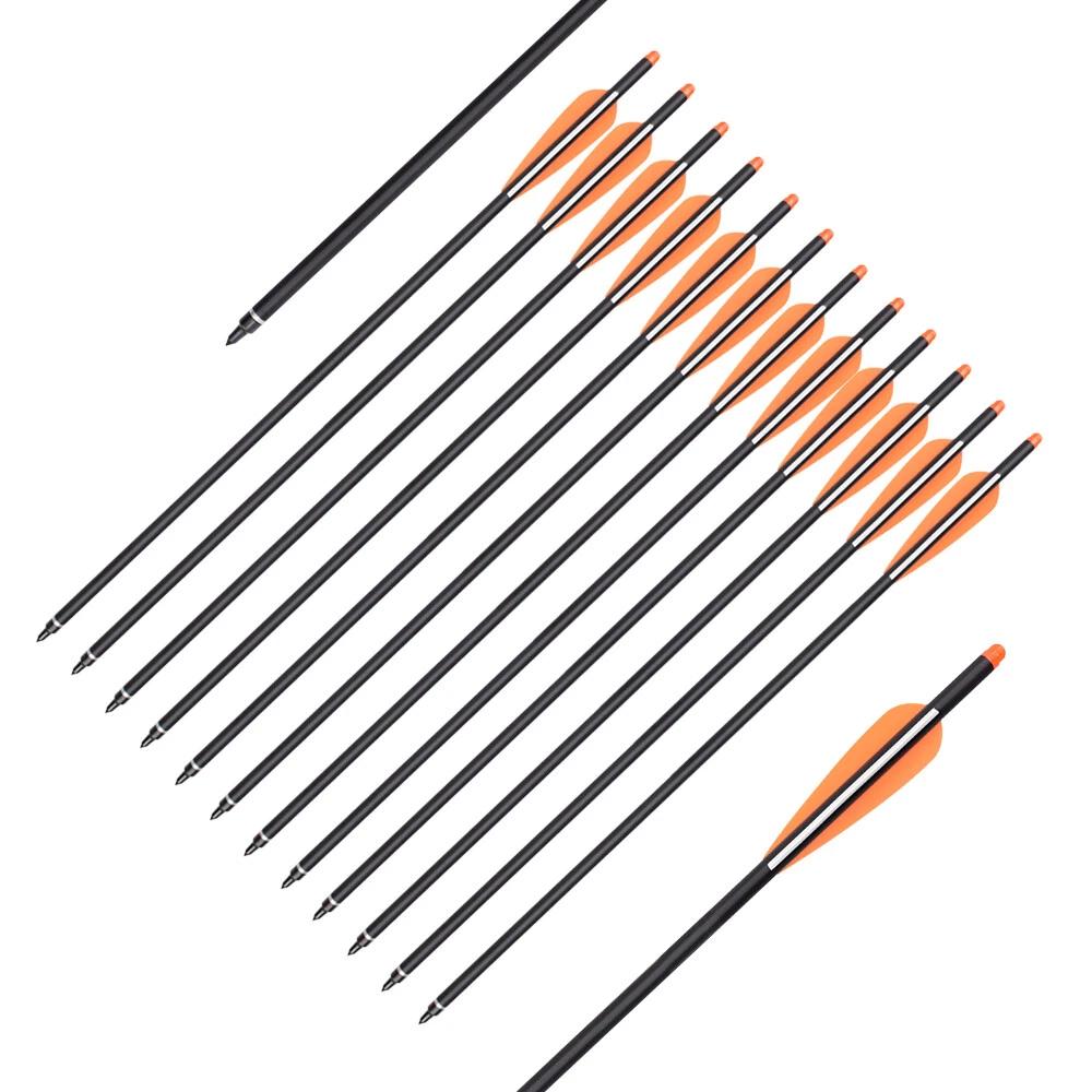 12PCS 18" Carbon Arrows OD 8.8mm Crossbow Bolts shooting Archery Hunting Arrow