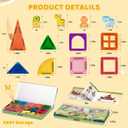 52PCS Mini Magnetic Tiles with Cute Animals, Travel Size Magnetic Construction Toys with Storage Box, Magnetic Blocks Building Toy for Kids Ages 4-8, Ideal Gift for Boys Girls Halloween Birthday