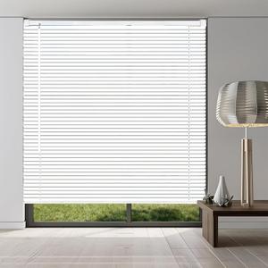 1" Cordless Mini Blinds, White Vinyl Horizontal Light Filtering Blinds, 41" W x 72" H, Indoor Window Blinds for Office, Kitchen, Bathroom, Living Room