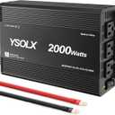 YSOLX 2000W Power Inverter 12V to 110V, DC to AC Inverter with 3 AC Outlets for RV Truck Camping, Home Emergency Use (4000W Peak)