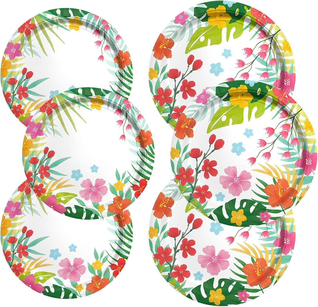 Gatherfun Tropical Luau Party Supplies Kit for 76 Count- Aloha Hawaiian Party Decorations with Disposable Paper Plates| BBQs & Summer party