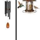 63'' Double Shepherd's Hook, Adjustable Freestanding Shepherds Hook for Indoor/Outdoor Use Ideal for Wind Chime, Bird Feeder, Lantern for Indoor & Outdoor Garden Patio Home Decor