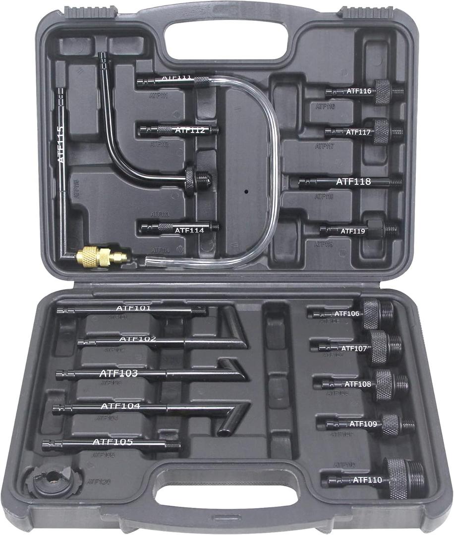 ATF Adaptor Automatic Transmission Fluid Filling Adapter Oil Filler Replacement Tool for VW Audi CVT DSG BMW Benz 722.9 Ford Etc. (Full 20PCS Set)