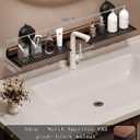 Walnut Bathroom and Kitchen Suction Cup Rack, Removable wall-Mounted Tray, no-Drill wall-Mounted Bathroom Vanity, Sink Storage Rack, Kitchen Suction Cup Rack (Black, 50cm/19.69in)