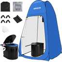 AKOZLIN Portable Camping Toilet with Pop-Up Privacy Tent and Liquid Waste Gel, Outdoor Camp Toilet for Adult with Shower Tents Changing Room Bathroom & Carry Bag for Camping, Hiking, Road Trip, Beach