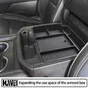 HGWEI Power Sliding Center Console Organizer Compatible with 2021-2026 GMC Yukon Chevy Tahoe Suburban Interior Accessories, Armrest Storage Box Insert Tray (Not for Console with Charging Socket) Black