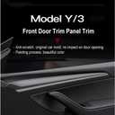 Dashboard Cover Wrap and Front Door Trim Kit -Compatible with Tesla Model Y 2019-2024 & Model 3 2021-2023, Interior Decoration Accessories,Not for Performance (Matte Carbon Fiber Pattern, 4PCS)