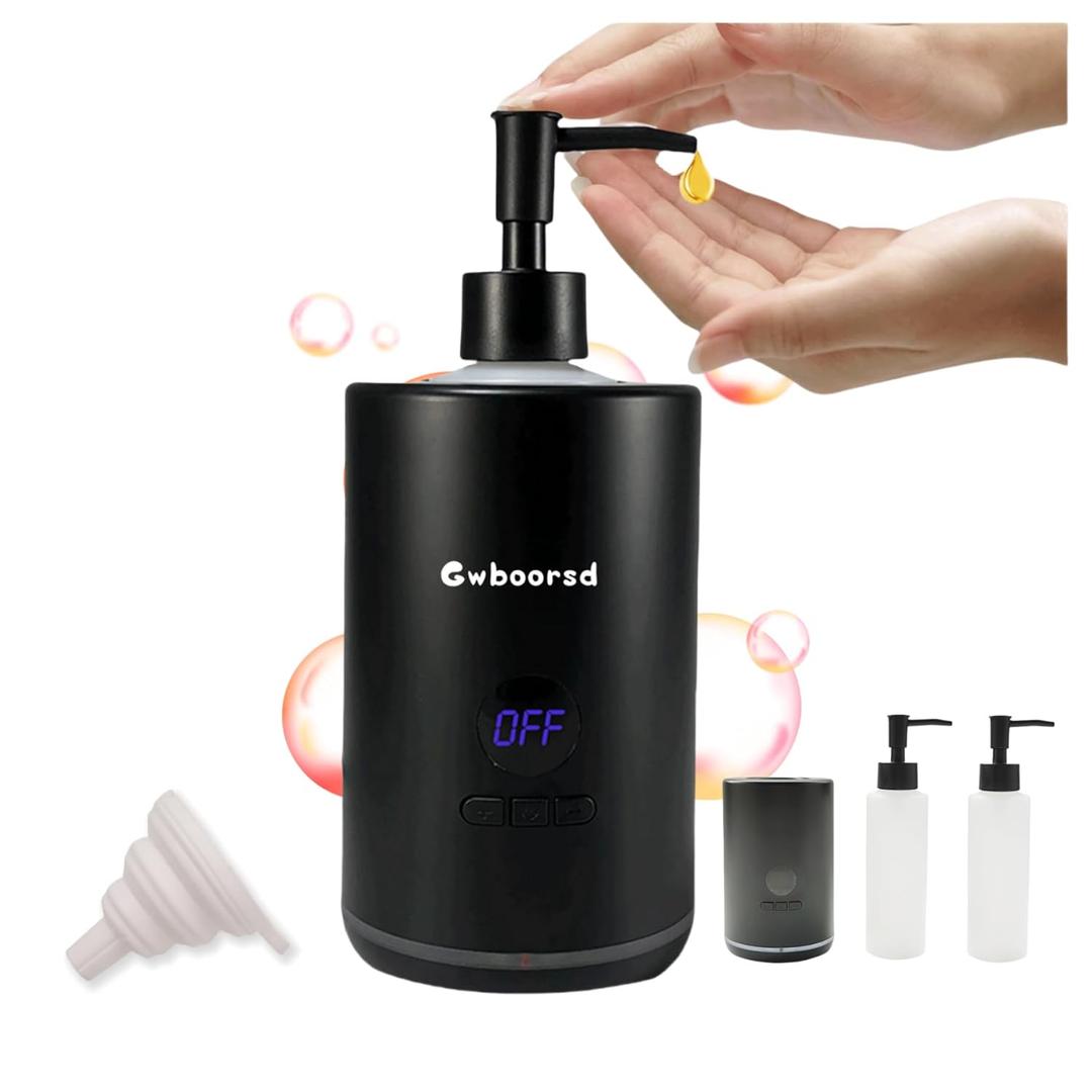 Massage Oil Warmer heater,massage Oil Warmer for Massage, lotion Oil Warmer for Spa, Salon and Barber Shops,with 2 Oil Bottle Dispenser,with 1 White funnel,Temperature control,Atmosphere lights,Black