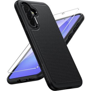 FNTCASE for Galaxy A36-5G Phone Case: Samsung A36 A56 5G Dual Layer Protective Heavy Duty Cover Shockproof Rugged with Non Slip Textured Back - Military Protection Bumper Tough 6.7 Inch (Black)