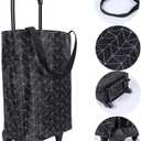 Small Collapsible Shopping Cart,Shopping Cart with Wheels,Folding Portable Bag,Waterproof Rolling Bag,Trolley Tote Stair Climbing for Traveling,Gift for Women&Older (Black)