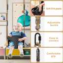 Dolibest Heavy Duty High Back Full Bucket Toddler Swing Seat & Non-Slip Adult Plastic Swing Seat with Adjustable Rope, Locking Carabiners for Indoor/Outdoor Backyard & Playground (600LB)