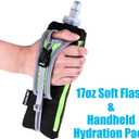 LERMX Quick Grip Chill 17 oz Handheld soft Flask Water Bottle Hydration Pack (17 oz Black)